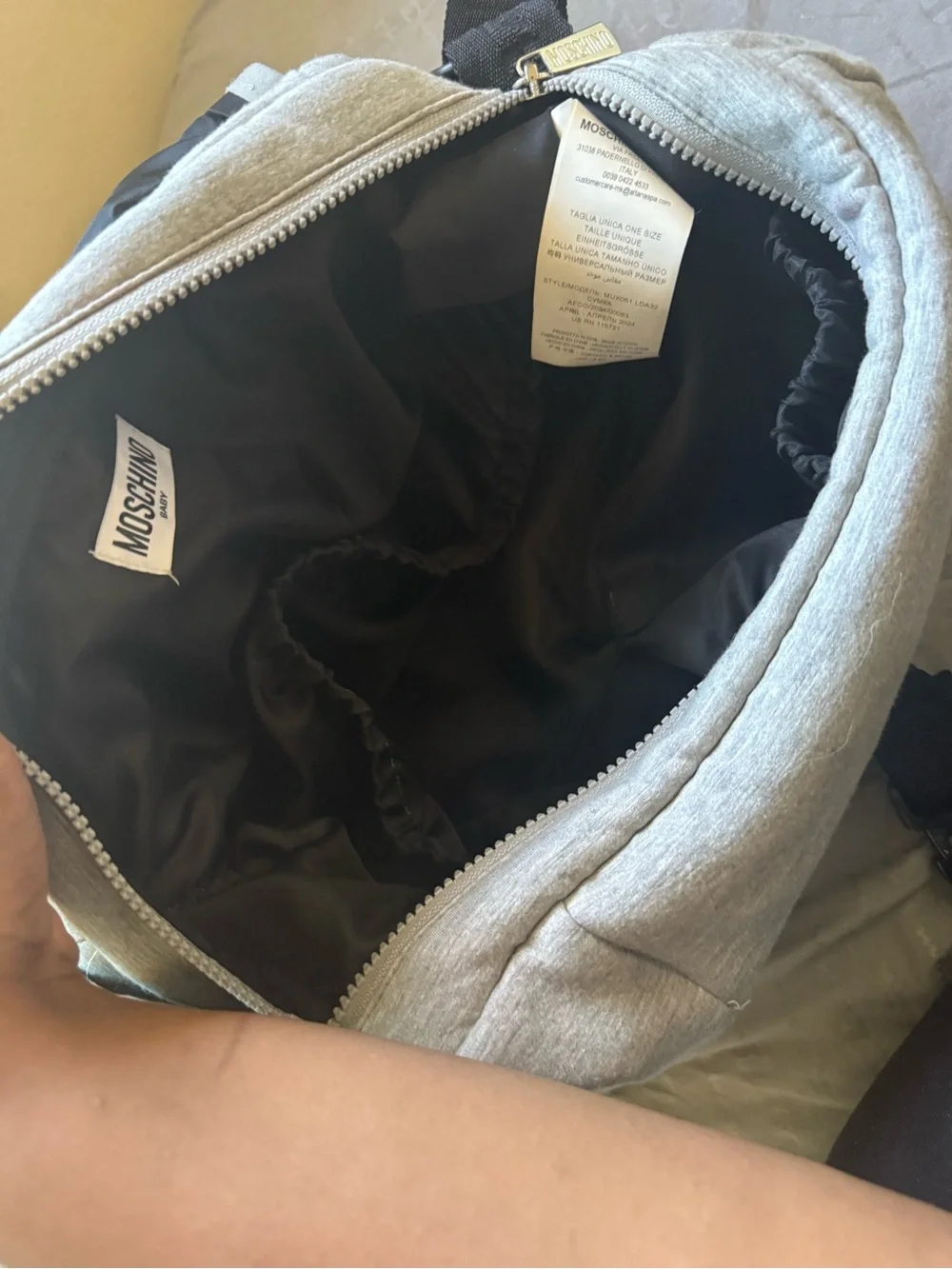 Moschino Gray Sweatpants with Bear Graphic